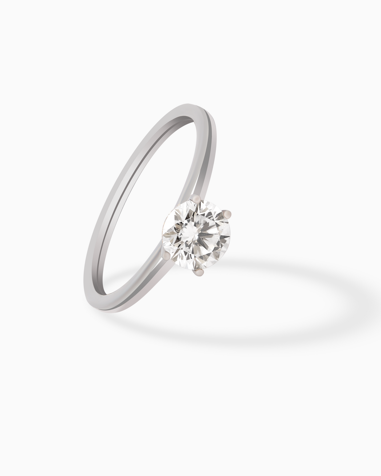 18K White Gold Round Lab-Grown Diamond Solitaire Ring – 0.70ct.