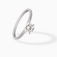 18K White Gold Round Lab-Grown Diamond Solitaire Ring – 0.70ct.