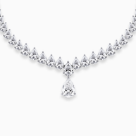 18K White Gold Pear Drop Lab-Grown Diamond Necklace – 25.80ct.
