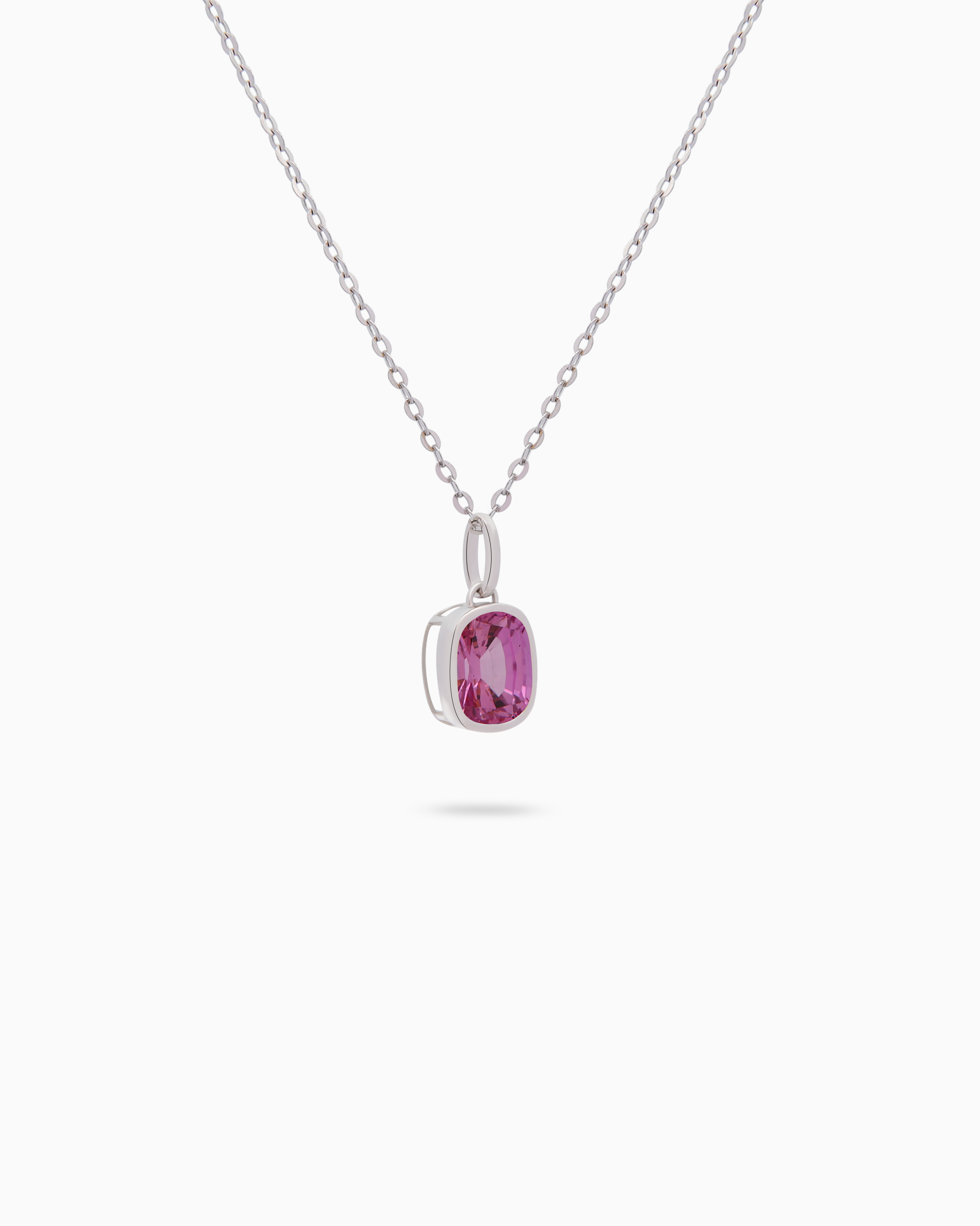 18K Gold Lab-Grown Pink Sapphire Pendant – 5.50ct.