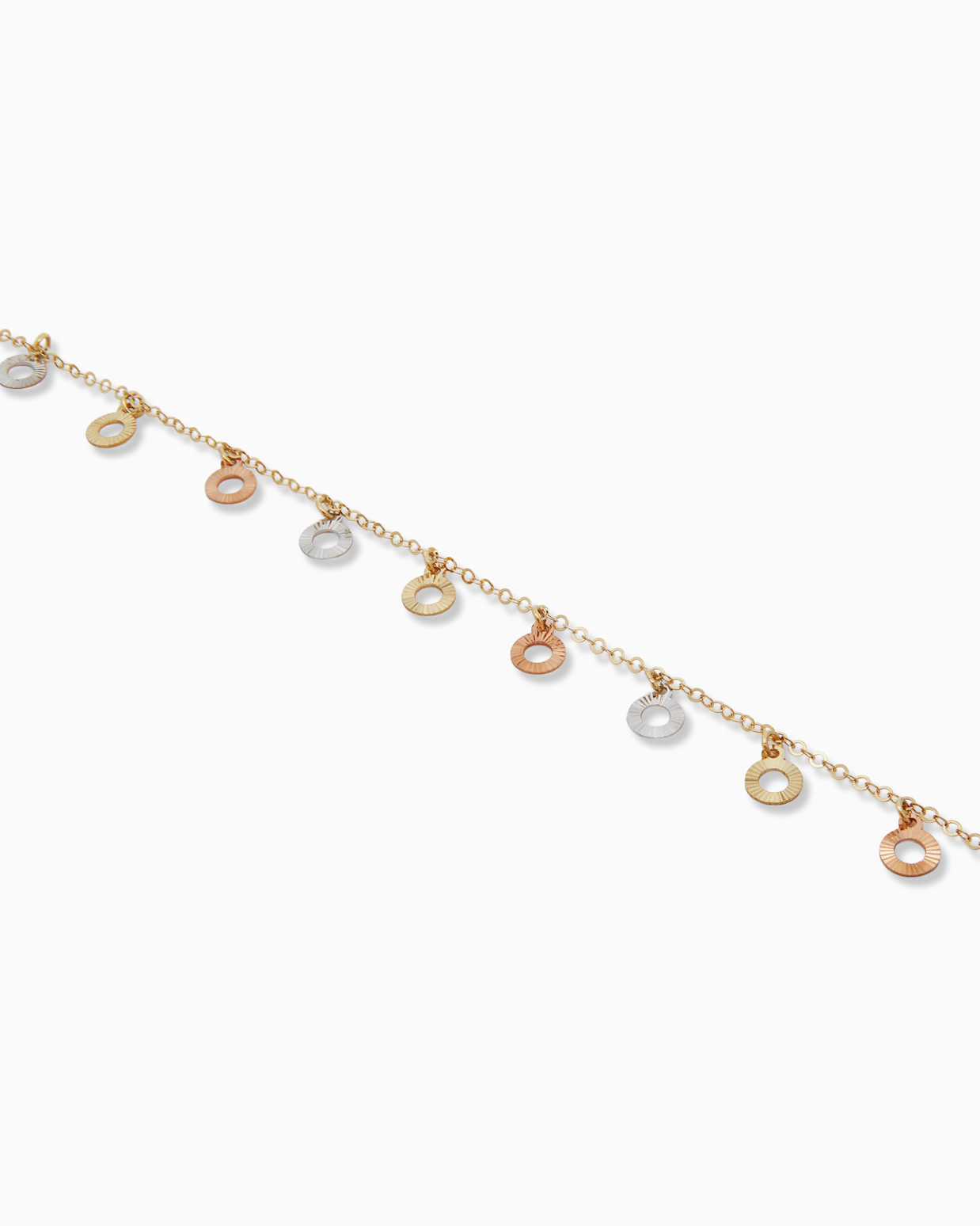 18K Tri-Color Gold Anklet