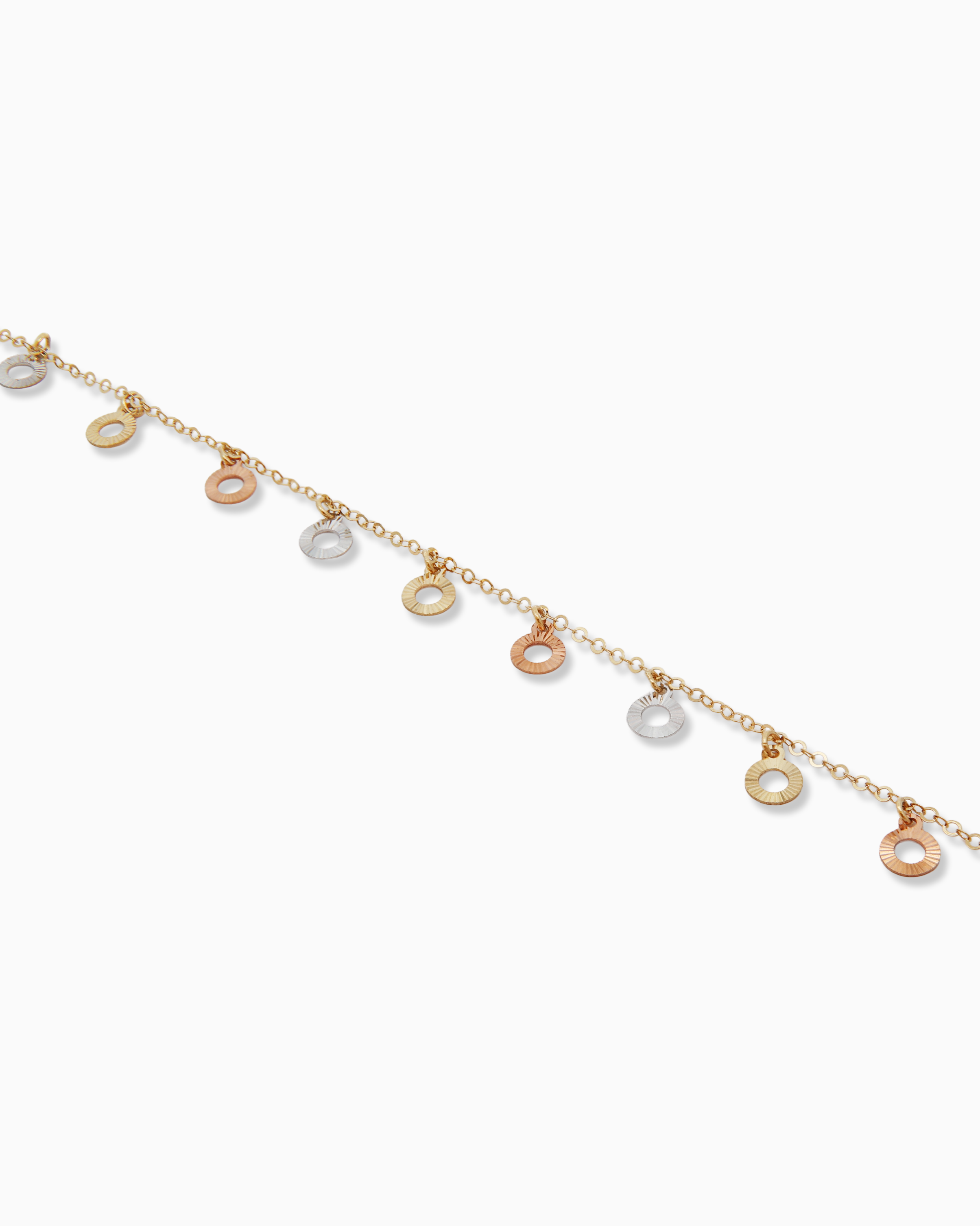 18K Tri-Color Gold Anklet