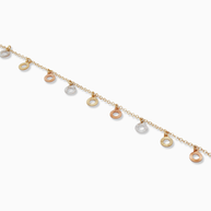 18K Tri-Color Gold Anklet