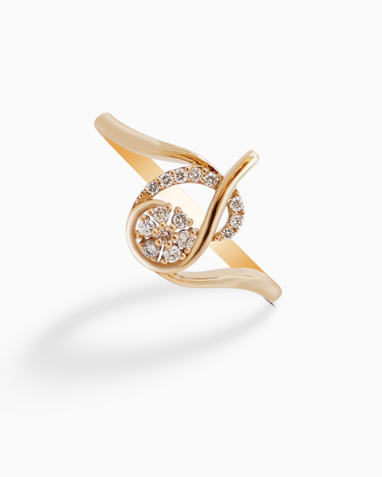 18K Gold Round Brilliant Diamond Delicate Solitaire Ring