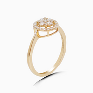 18K Gold Round Brilliant Diamond Bold Solitaire Ring