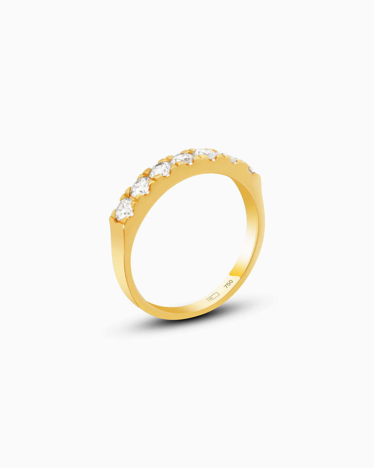 18K Yellow Gold Round Lab-Grown Diamond Band Ring – 0.60ct.