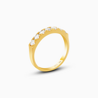18K Yellow Gold Round Lab-Grown Diamond Band Ring – 0.60ct.