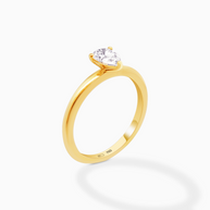18K Yellow Gold Pear Lab-Grown Diamond Ring – 0.50ct.