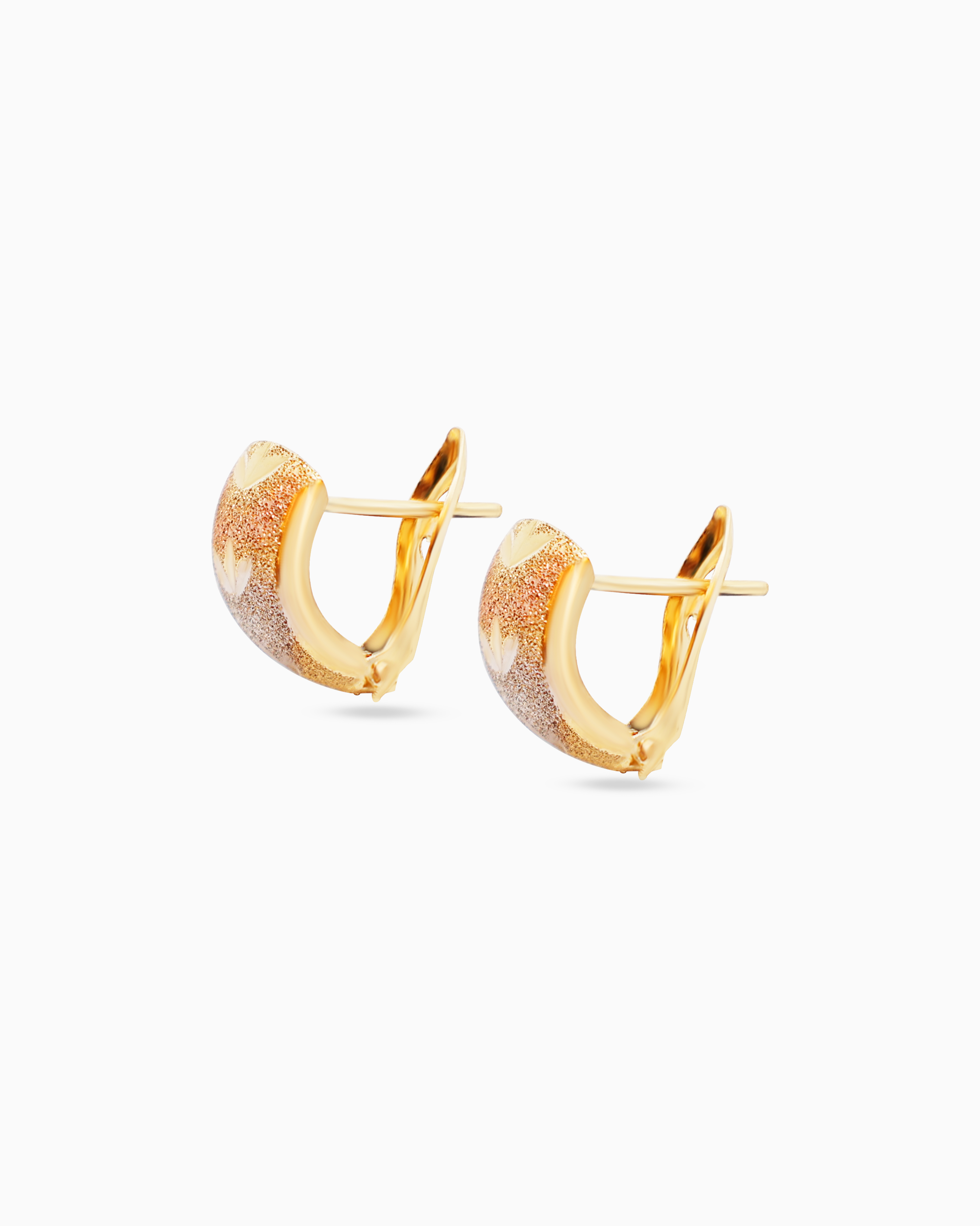 18K Tri-Color Gold Earrings