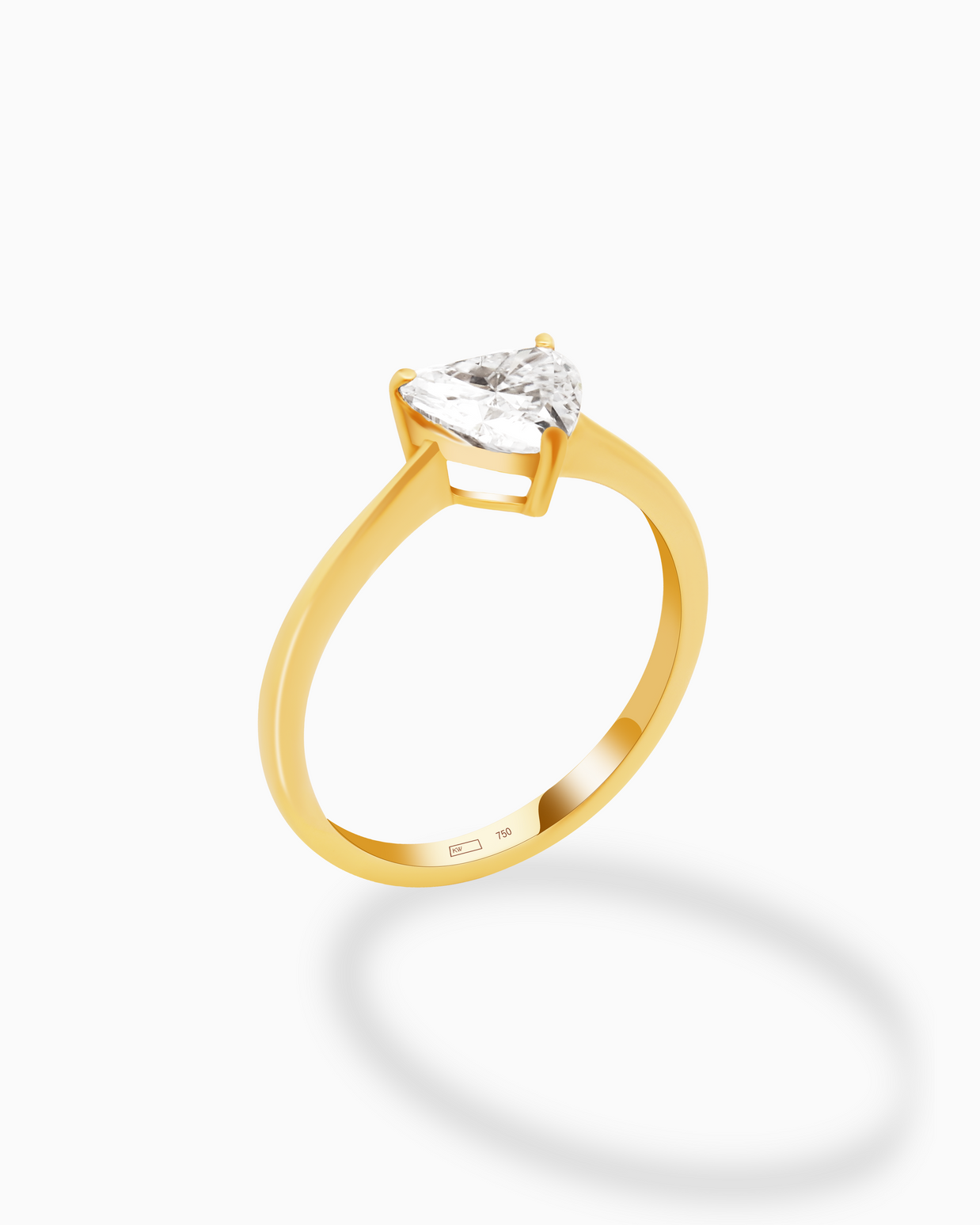 18K Yellow Gold Heart Lab-Grown Diamond Ring – 0.90ct.