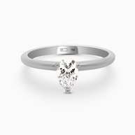 18K White Gold Pear Lab-Grown Diamond Ring – 0.50ct.