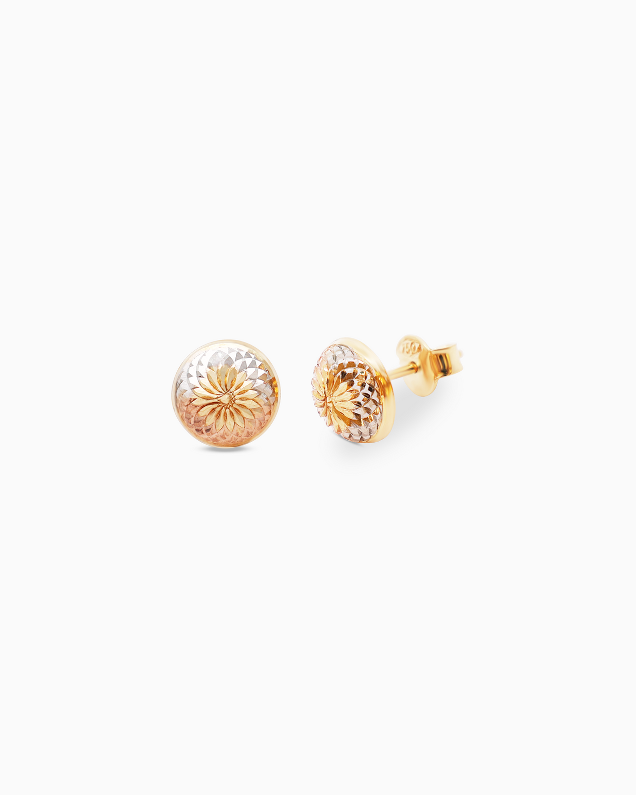18K Tri-Color Gold Earrings