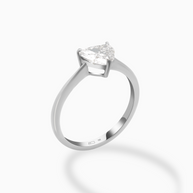 18K White Gold Heart Lab-Grown Diamond Ring – 1.00ct.