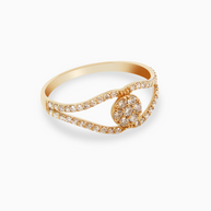 18K Gold Round Brilliant Diamond Refined Solitaire Ring