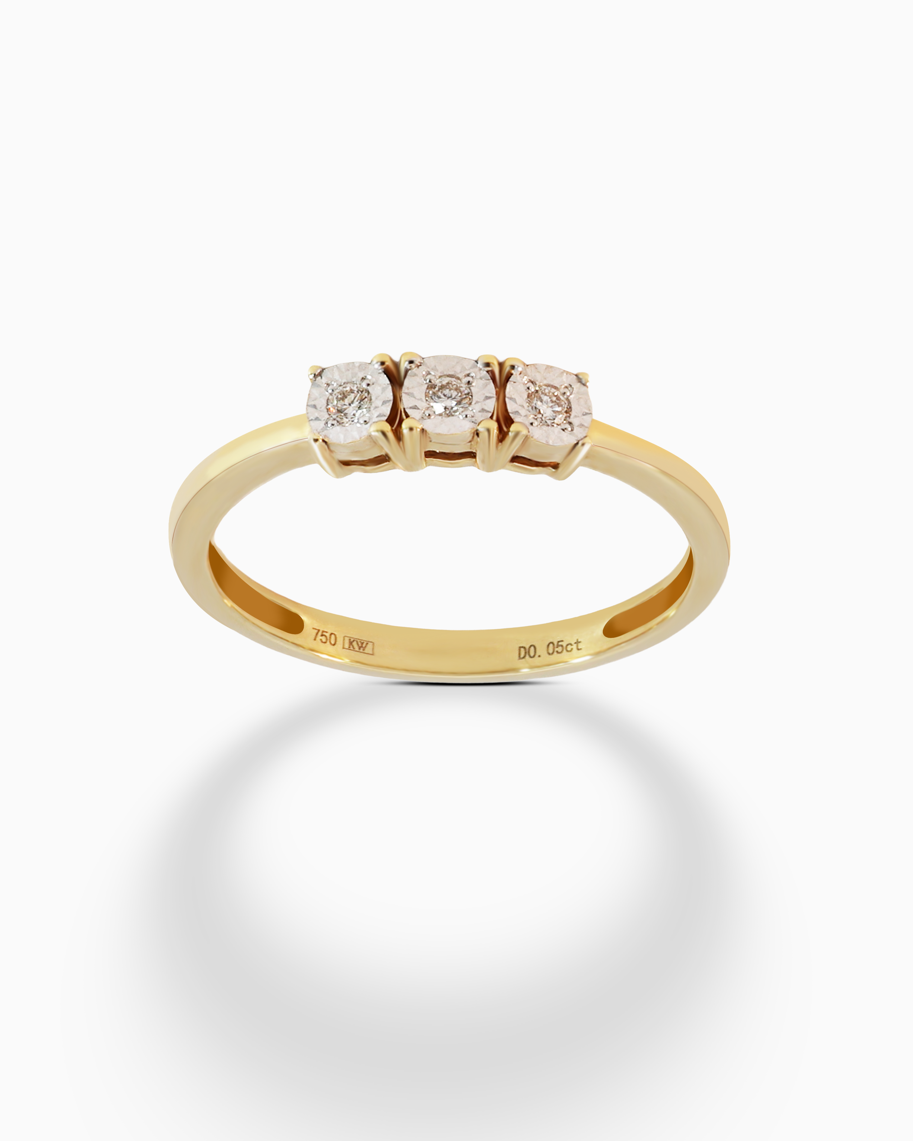 18K Gold Round Brilliant Diamond Graceful Solitaire Ring