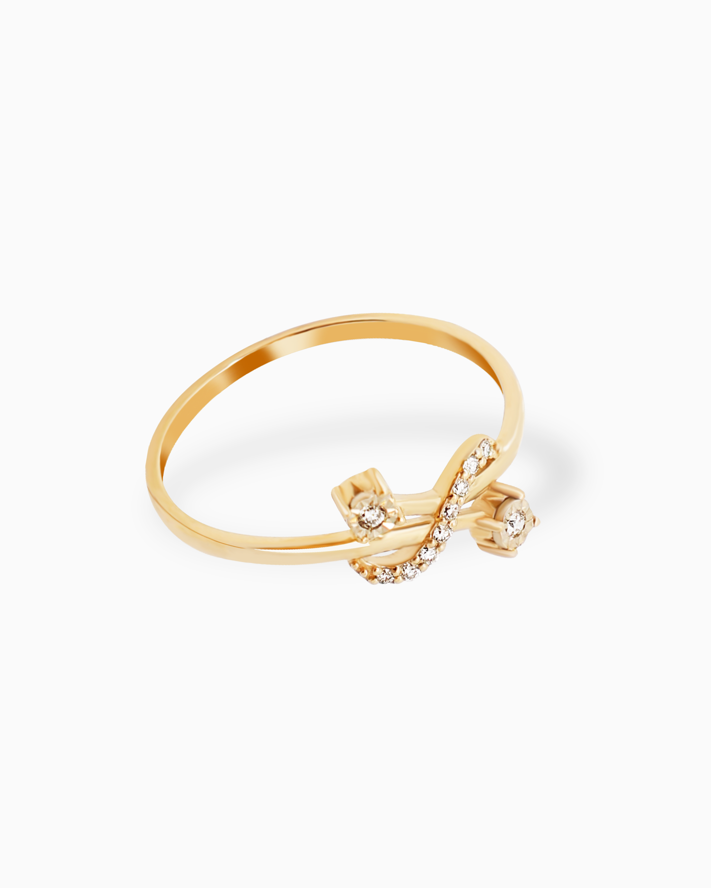 18K Gold Round Brilliant Diamond Dainty Solitaire Ring