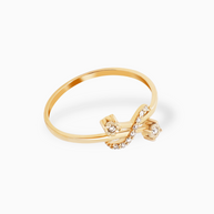 18K Gold Round Brilliant Diamond Dainty Solitaire Ring
