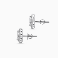 18K White Gold Pear Halo Lab-Grown Diamond Stud Earrings – 1.20ct.