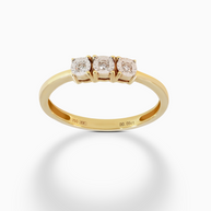 18K Gold Round Brilliant Diamond Graceful Solitaire Ring