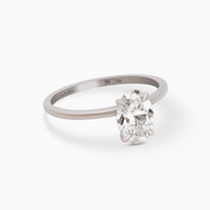 18K White Gold Oval Lab-Grown Diamond Ring – 1.00ct.