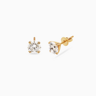 18K Yellow Gold Round Lab-Grown Diamond Stud Earrings – 2.10ct.