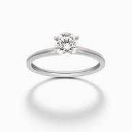 18K White Gold Round Lab-Grown Diamond Solitaire Ring – 0.70ct.