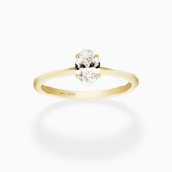 18K Yellow Gold Oval Lab-Grown Diamond Ring – 0.50ct.