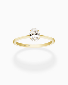 18K Yellow Gold Oval Lab-Grown Diamond Ring – 0.50ct.