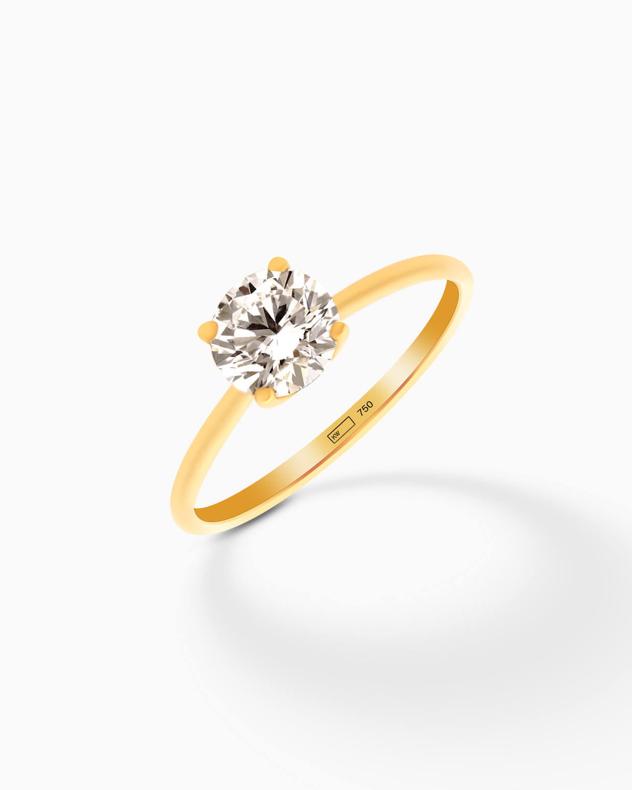 18K Yellow Gold Round Lab-Grown Diamond Ring – 1.00ct.
