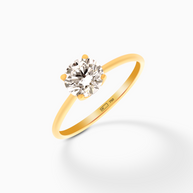 18K Yellow Gold Round Lab-Grown Diamond Ring – 1.00ct.