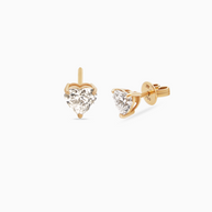 18K Yellow Gold Heart Lab-Grown Diamond Stud Earrings – 1.00ct.