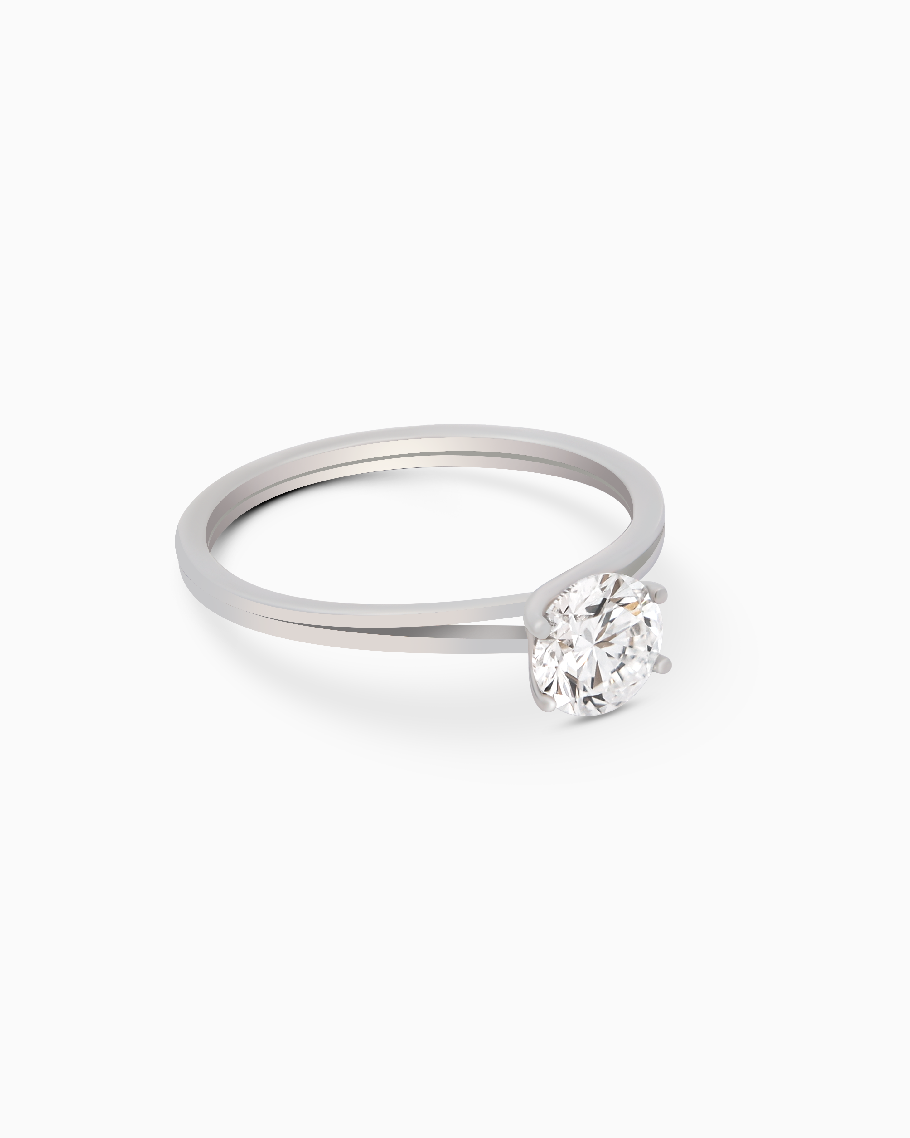 18K White Gold Round Lab-Grown Diamond Solitaire Ring – 0.70ct.