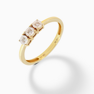 18K Gold Round Brilliant Diamond Graceful Solitaire Ring