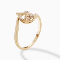 18K Gold Round Brilliant Diamond Delicate Solitaire Ring