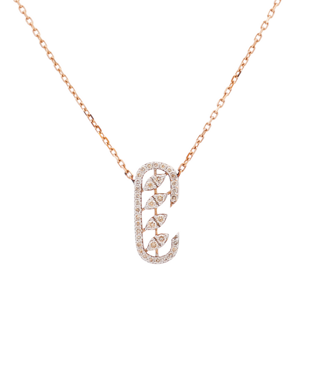 18K Rose Gold Round Diamond Pendant Necklace – 0.20ct.