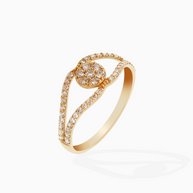 18K Gold Round Brilliant Diamond Refined Solitaire Ring