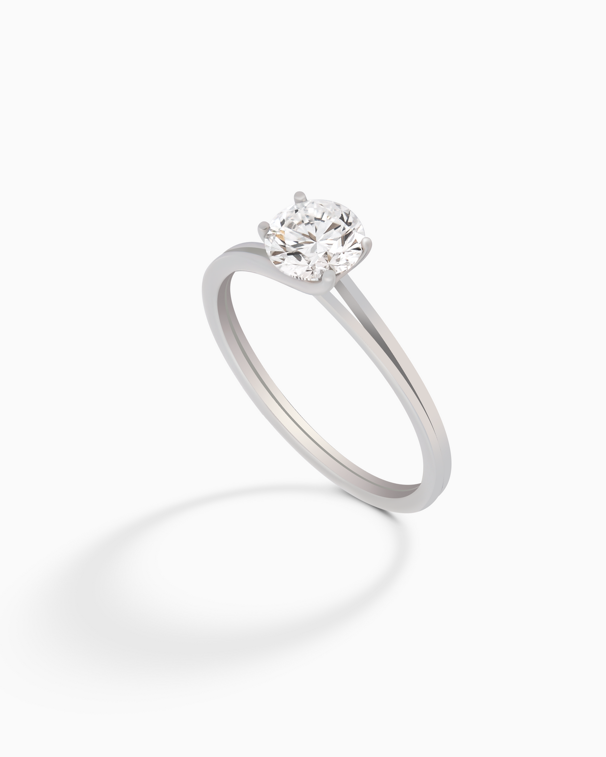 18K White Gold Round Lab-Grown Diamond Solitaire Ring – 0.70ct.