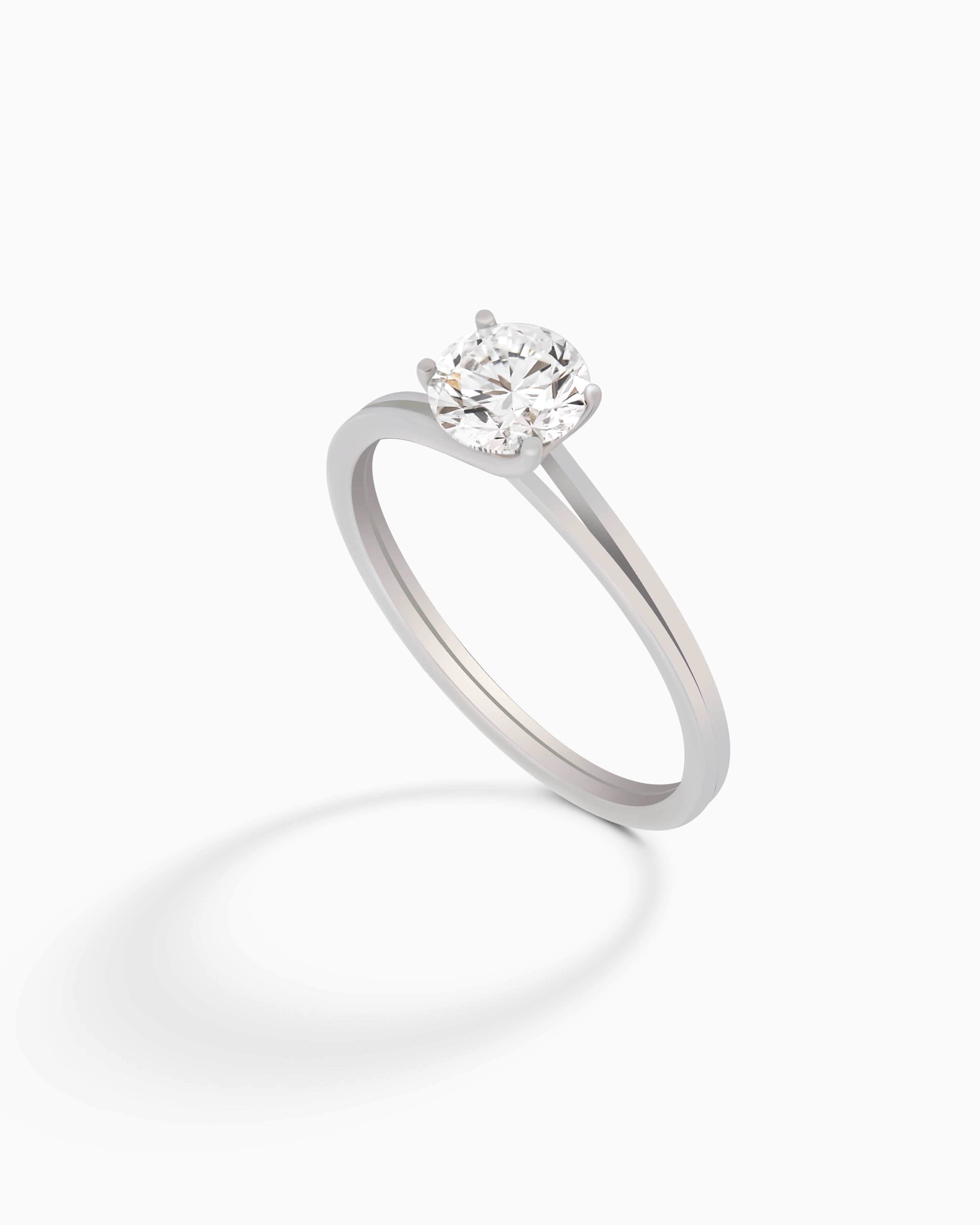 18K White Gold Round Lab-Grown Diamond Solitaire Ring – 0.70ct.