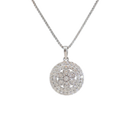 18K White Gold Round Diamond Pendant Necklace – 0.40ct.