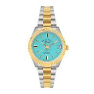 West End The Classics Automatic 6858.20.3337Y Turquoise Dial & Two-Tone Stainless Steel Women's Watch