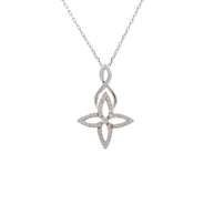 18K White Gold Round Diamond Pendant Necklace – 0.10ct.