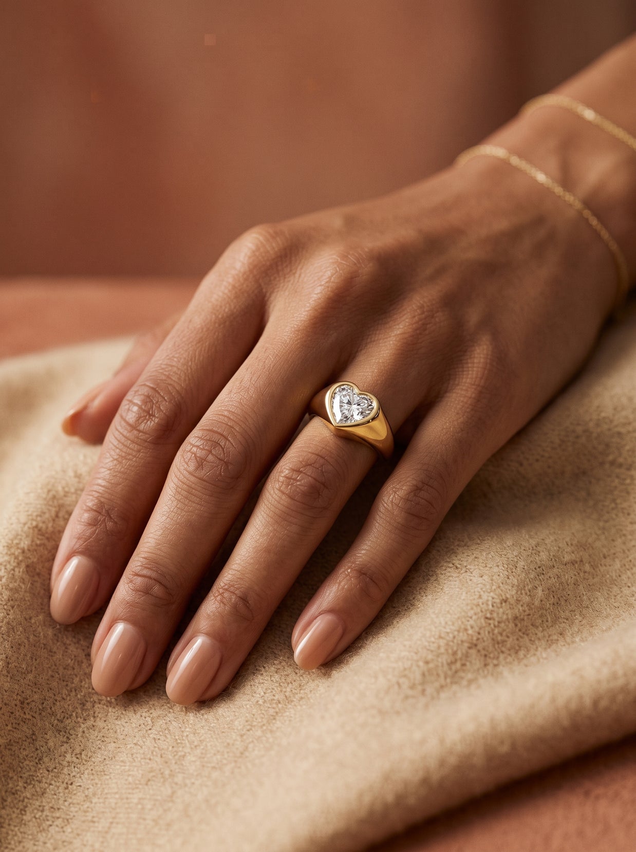 The Sculpted Heart Luminous Statement Ring
