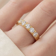 18K Yellow Gold Round Lab-Grown Diamond Band Ring – 0.60ct.