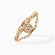 18K Gold Round Brilliant Diamond Refined Solitaire Ring