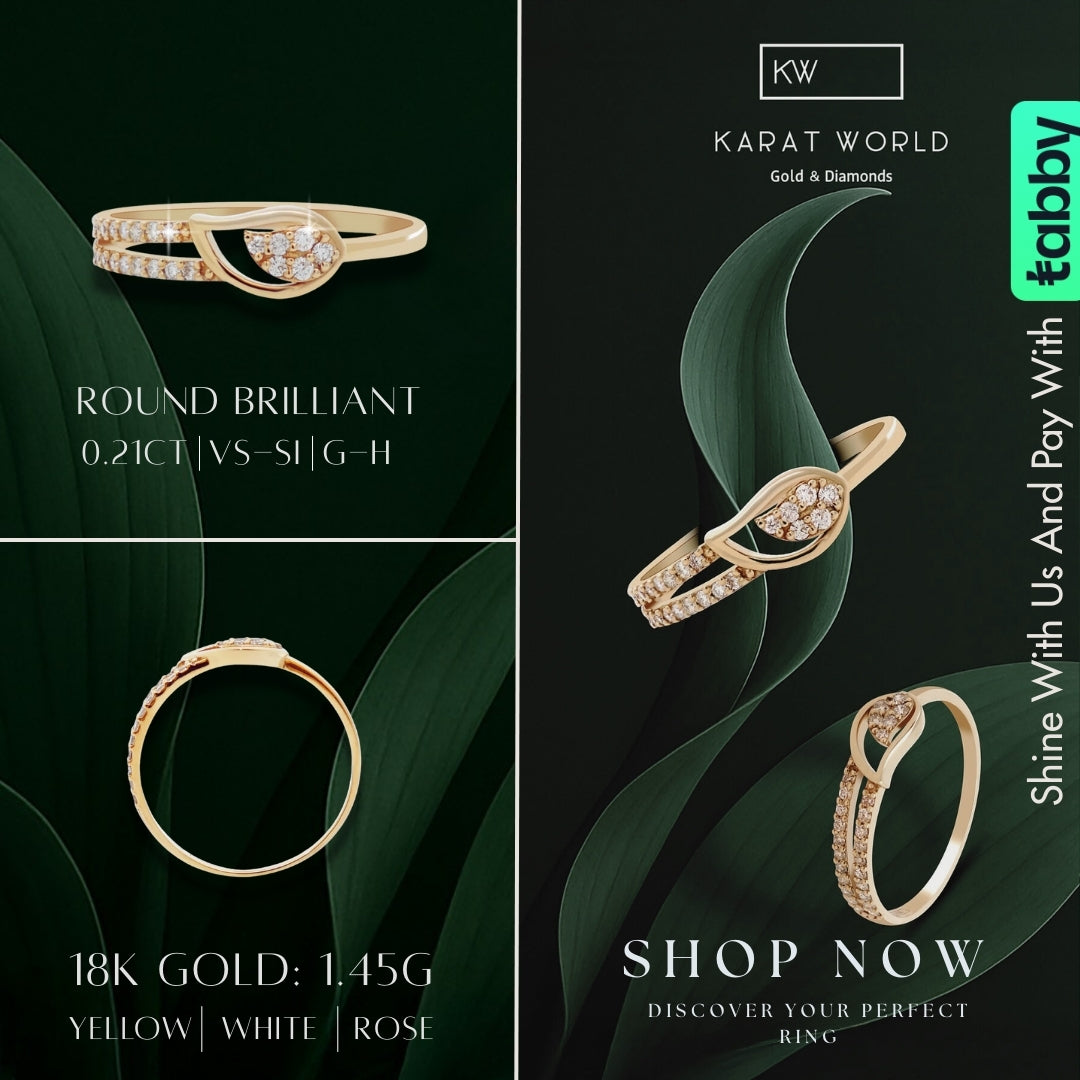 18K Gold Round Brilliant Diamond Timeless Solitaire Ring