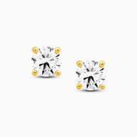 18K Yellow Gold Round Lab-Grown Diamond Stud Earrings – 2.00ct.