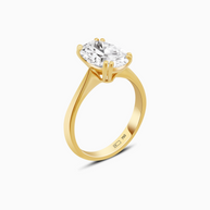 18K Yellow Gold Oval Lab-Grown Diamond Solitaire Ring – 3.00ct.