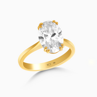 18K Yellow Gold Oval Lab-Grown Diamond Solitaire Ring – 3.00ct.