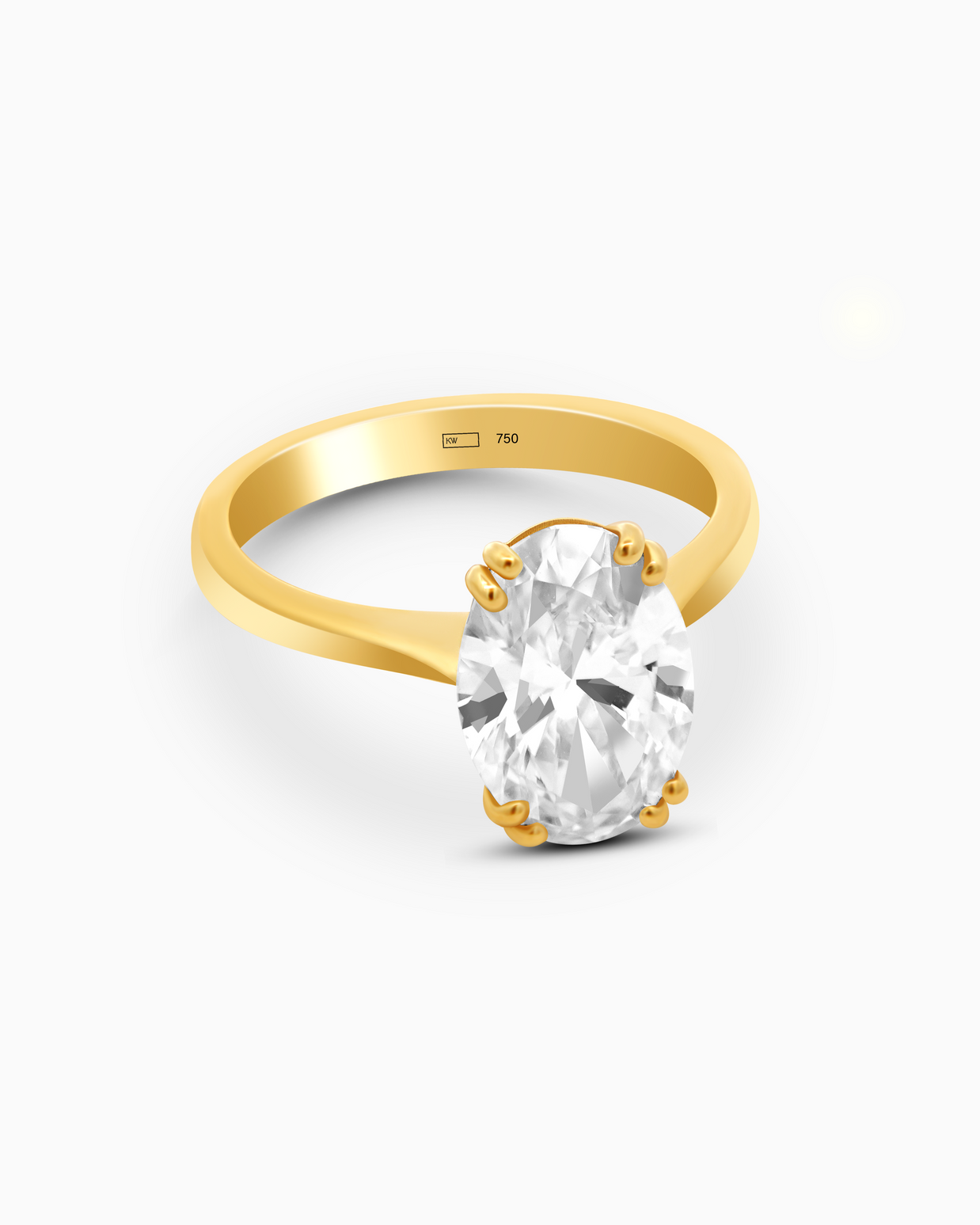 18K Yellow Gold Oval Lab-Grown Diamond Solitaire Ring – 3.00ct.