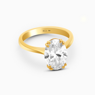 18K Yellow Gold Oval Lab-Grown Diamond Solitaire Ring – 3.00ct.